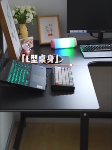 Computer desk corner L-shaped esports game desk desktop home study desk desk bedroom office writing desk Black CarbonFiber Length 1.4 / 1.6 meters