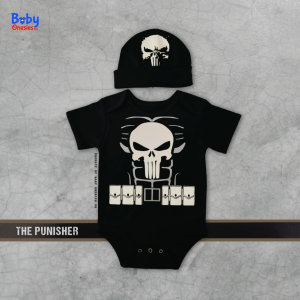 Punisher Skull Baby Costume Onesie 0–12 Months | Cotton Bodysuit