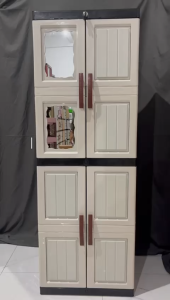 Lemari Plastik Gantung Kaca Kunci Susun 4