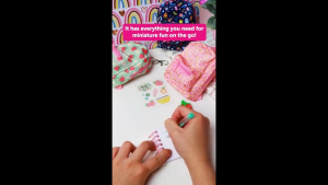 Make It Real 3C4G Retro Gamer Mini Backpack Keychain with Stationery Set (12088) Fashion Stationery Accesorries for Girl