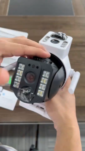 KANGZOG Solar Dual Lens CCTV Camera VCS03 For House V380 PRO WiFi/4G IP Camera Home Wireless with indoor and outdoor/ Full Color Night Vision /Alarm warning HD 1080P