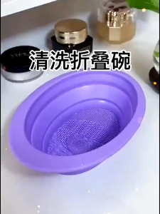 แผ่นซิลิโคน แบบพับได้ สําหรับทําความสะอาดแปรงแต่งหน้า