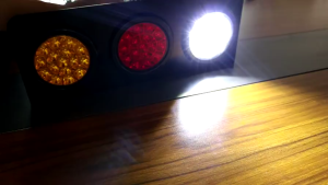1 Pair (2 Pcs) - 24V 3 Slotted Heavy Duty Waterproof LED 4" Round Truck Tail Light