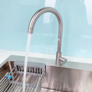 [304 BỀN BỈ] Vòi nước rửa chén bát lạnh inox sus 304 cao cấp Rina RN6005 phi ống 24 vĩnh viễn không han gỉ sắt