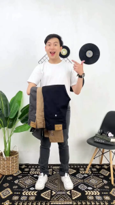 ZWECKOUT LABEL - Celana Chino Pria Panjang Slim fit Mocca