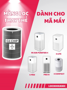 Lõi lọc không khí Xiaomi Air Purifier 4 Lite / 4 Pro/ Pro H/ Gen 4/ 4 COMPACT. Bản quốc tế chip RFID
