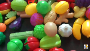 【SG-spot】Fruit and vegetable model kitchen toys Simulated cutting fruit pizza vegetable Childrens educational toy