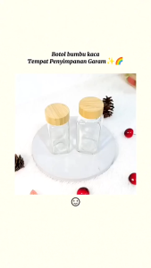 BOSSLU Botol Bumbu Kaca Tempat Penyimpanan Garam / Botol Kaca Penyimpanan Rempah Wadah Garam Merica