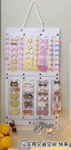 Felt Wall Mounted Storage Hanging Bag Girls Princess Hair Clip Hair Ring Wall Jewelry Hair Accessories Storage Bag