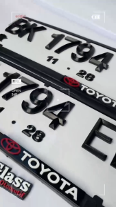 Plat Nomor Mobil Timbul Mewah PUTIH Lancip Segi 5 Piramid Free Cover dengan Label Merk Mobil