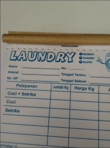 Nota Loundry 2 Ply 1/6 Folio E - Siap Kirim