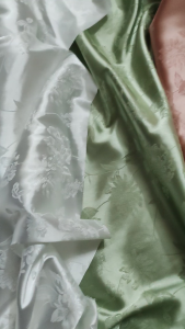 Dark Textured Acetic Acid Silk Printed Jacquard Satin Fabric for Sewing Formal Dress Clothing Materials TJ21915