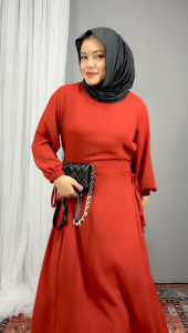 BigSize Dress Gamis ZAYRA CRINKLE: Fashion Tunik Hijab Irise Wanita Korea A Line Pantai Midi Casual