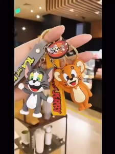 Gantungan Kunci Tom & Jerry Ganci Motor Mobil Liontin Tas Keychain Couple Lucu Aksesoris Kartun Kucing Tikus