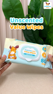 Moose Gear Baby Value Wipes Unscented 80s Hypoallergenic w/ Vitamin E & Aloe Extract