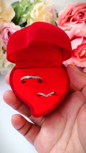 CINCIN TUNANGAN COUPLE FUJI SILVER PRIA WANITA - FREE HARD BOX (KIRIM SEKARANG)