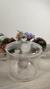 CHOBIG Pot Panci Kaca Bening Masak Sop Borosilicate Borosilikat