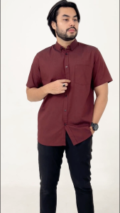 Kemeja Lengan Pendek Oxford Hey Man Modern Fit
