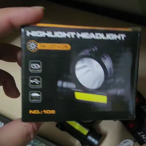 Senter Kepala LED 2 Mata Headlamp Rechargeable 3W Led + COB Waterproof 3 Mode Pencahayaan Tipe 108 Cahaya Putih Super Terang