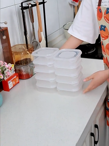 FR-C1142 Kotak Penyimpanan Makanan Kulkas 350ML Wadah Ikan Daging Bahan Makanan BPA Free Transparan