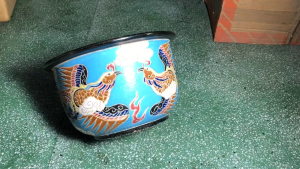 Chậu Khổng Tước gốm Biên Hòa cổ đẹp