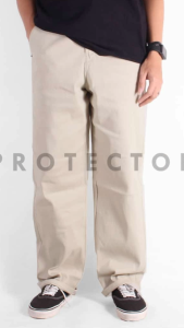 Celana Chino Panjang Pria Standar Basic Reguler Cream Bahan Katun Twill Tebal Dan Berkulaitas