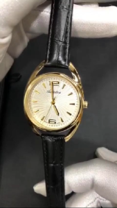 ADRIATICA Swiss Made Classic Elegance Watches Gold Sculptural Case Womens Leather Strap Watch 35mm A3483.1253Q