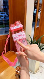 Botol Minum Anak Lucu 2in1 Sedot Teguk Karakter Sanrio & Melody Kuromi 580ml