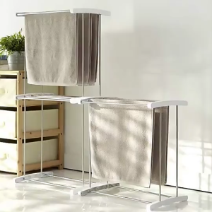 SG STK 2 Tier Stainless Steel Clothes Drying Rack for Bathroom Clothes Towel Waterproof Drying Rack Floor Standing R4711