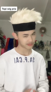 Topi Rambut Palsu Bulu Korea Nyaman di Pakai Topi Wig Logo Tim Sepakbola