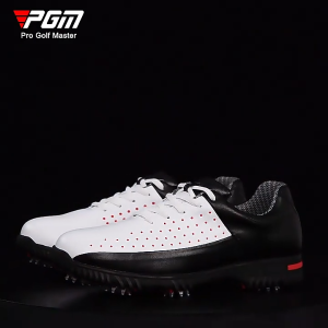 รองเท้ากอล์ฟสำหรับผู้ชาย PGM รุ่น (XZ069) สีขาวแถบดำ/สีขาว Golf Shoes Gender Men สินค้ามีพร้อมส่ง
