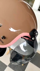 Helm Bogo SOLID Hijab List Pink Full Leher SNI Motorcyle Helm Murah Berkualitas LIST PINK