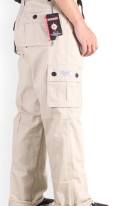 Celana Cargo Outdoor Panjang Pria Gombrong Lose Pants Reguler Fit Cream Kargo PDL Gunung Bahan Twill