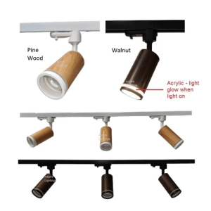 Track Light Wood LED GU10 Bulb Ceiling Spot Light Light Wood Pinewood Dark Wood Walnut  Living Bedroom Dining Kitchen Hallway Walkway Balcony