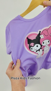 Baju kaos anak perempuan gambar Kuromi lengan pendek umur 1-10 tahun | Atasan baju santai anak cewek motif terbaru | Kuromi7
