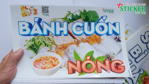 Bánh Cuốn Bánh Ướt Bắp Xào Bò Bía Súp Cua Gỏi Khô Bò Chống Nước Miếng Dán Decal Trang Trí Quán Xe Bán