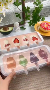 [HCM] Khay làm kem khuôn làm kem silicone khuôn kem que bộ đồ dụng cụ làm kem cho bé-Joyee