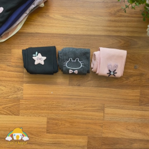 Quần tất Cotton thun cho béQuần Legging Dài Bé Gái Cực Thoải Mái Và Sang Chảnh Quần Dài Bé Gái thêu mèo nơ co giãn 4C