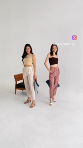 Alice pants (S-5XL) by Issa Apparel กางเกงผู้หญิงขากระบอกเล็ก เอวสูง กางเกงอำพรางต้นขา ขอบเอวยื่นแต่งกระดุมซิปหน้า