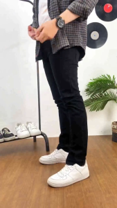 ZWECKOUT LABEL - Celana Jeans Pria Panjang Hitam Pekat Slimfit Skinny