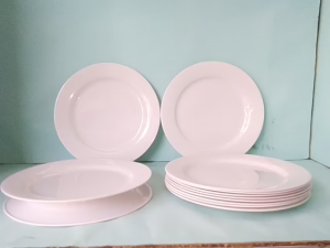 Piring Makan Ceper Melamin Polos Putih 10 inch / Meising / Melamin