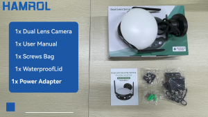 Harmol 180° Ultra-Wide Angle WiFi Camera 4K Ultra High Definition Dual Lens Wireless Outdoor Security CCTV AI Humanoid Detection Two Ways Audio CCTV Surveillan