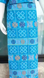 ชุดไทยผ้าฝ้ายพื้นเมืองชุดคอจีนแต่งลายขอ