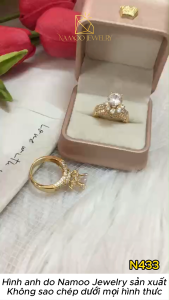 Nhẫn Thời Trang N432 Trang Sức Nữ Bền Màu Lấp Lánh Cổ Điển Hiện Tại