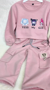 Masyken Setelan Anak Perempuan Crop Top Usia 1-6 Tahun