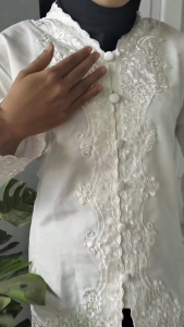 BEST SELLER Kebaya Encim Bordir Motif Bunga Tangan Panjang Katun Mikro Premium Bordir Senada