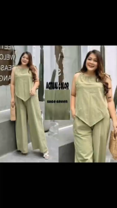 BKK THAILAND LINEN PLUS SIZE COORDS SET