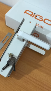 HANDLE PINTU RUMAH 1 SET PUTIH MINIMALIS 25CM / 1 SET KUNCI PINTU RUMAH KOTAK LENGKUNG PUTIH MINIMALIS