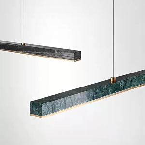 Đèn Thả Trần Đá Cẩm Thạch Xanh Đèn Led Thanh Dài Trang Trí Phòng Khách Phòng Ăn