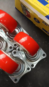 4pcs Roda PVC 2 inch Hidup KASTOR Plate Taiwan Roda Troli Nylon Furniture Etalase Troly